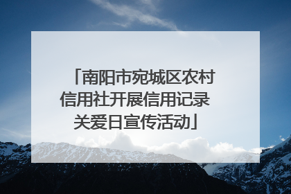 南阳市宛城区农村信用社开展信用记录关爱日宣传活动