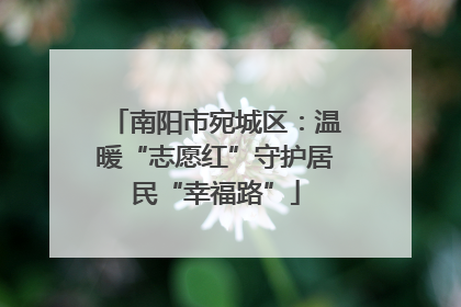 南阳市宛城区：温暖“志愿红”守护居民“幸福路”