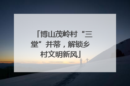 博山茂岭村“三堂”并蒂，解锁乡村文明新风