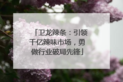 卫龙辣条：引领千亿辣味市场，勇做行业破局先锋