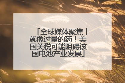 全球媒体聚焦丨就像过量的药！美国关税可能阻碍该国电池产业发展