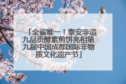 全省唯一！泰安非遗九品贡酵素煎饼亮相第九届中国成都国际非物质文化遗产节