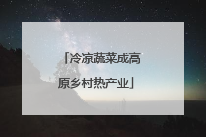 冷凉蔬菜成高原乡村热产业