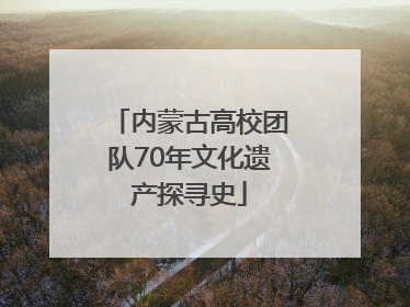 内蒙古高校团队70年文化遗产探寻史