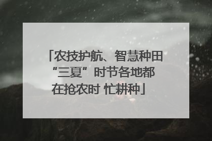 农技护航、智慧种田 “三夏”时节各地都在抢农时 忙耕种
