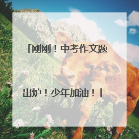 刚刚！中考作文题出炉！少年加油！