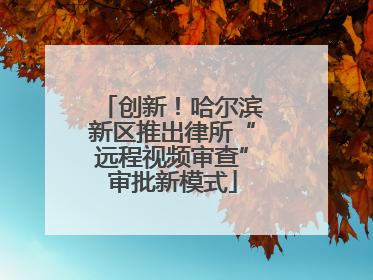 创新！哈尔滨新区推出律所“远程视频审查”审批新模式