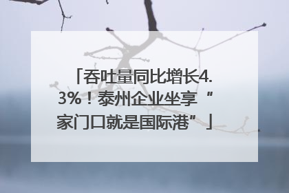 吞吐量同比增长4.3%！泰州企业坐享“家门口就是国际港”