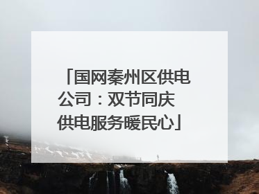 国网秦州区供电公司：双节同庆 供电服务暖民心