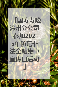 国寿寿险漳州分公司参加2025年防范非法金融集中宣传日活动