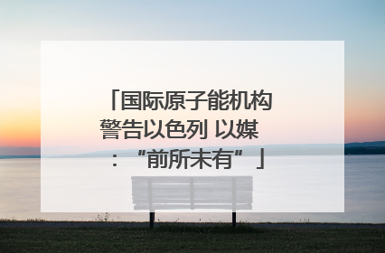 国际原子能机构警告以色列 以媒：“前所未有”