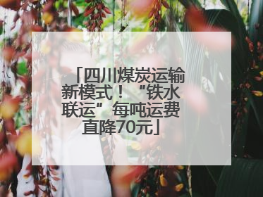 四川煤炭运输新模式！“铁水联运”每吨运费直降70元