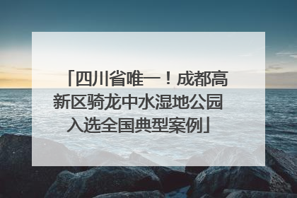 四川省唯一！成都高新区骑龙中水湿地公园入选全国典型案例