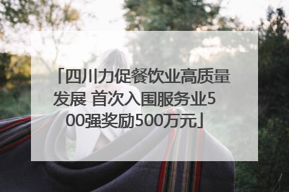 四川力促餐饮业高质量发展 首次入围服务业500强奖励500万元