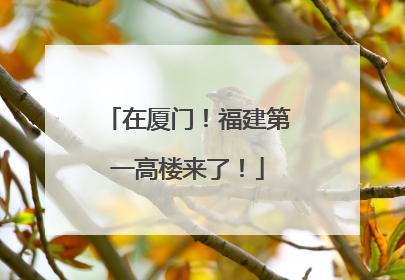 在厦门！福建第一高楼来了！