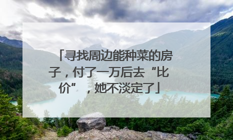 寻找周边能种菜的房子，付了一万后去“比价”，她不淡定了