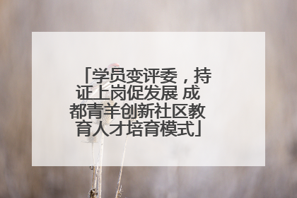 学员变评委，持证上岗促发展 成都青羊创新社区教育人才培育模式