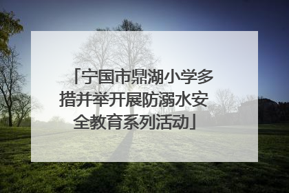 宁国市鼎湖小学多措并举开展防溺水安全教育系列活动