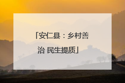 安仁县：乡村善治 民生提质
