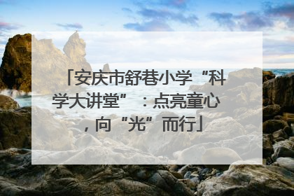安庆市舒巷小学“科学大讲堂”：点亮童心，向“光”而行