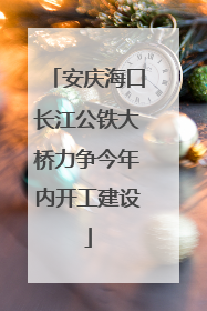 安庆海口长江公铁大桥力争今年内开工建设