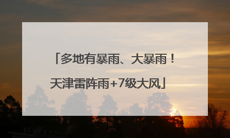 多地有暴雨、大暴雨！天津雷阵雨+7级大风