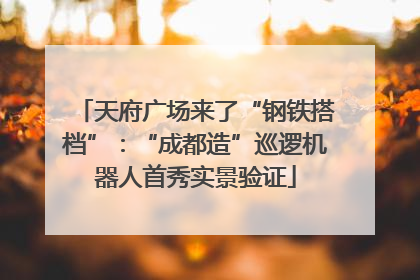 天府广场来了“钢铁搭档”：“成都造”巡逻机器人首秀实景验证