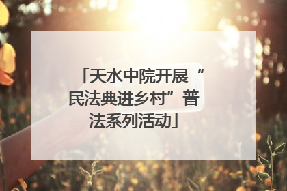天水中院开展“民法典进乡村”普法系列活动