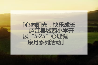 心向阳光，快乐成长——庐江县城西小学开展“5·25”心理健康月系列活动