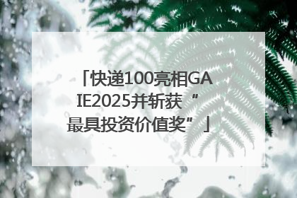 快递100亮相GAIE2025并斩获“最具投资价值奖”