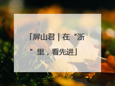 屏山君｜在“浙”里，看先进