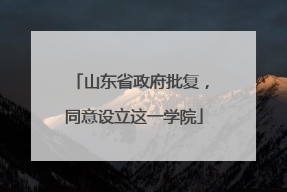 山东省政府批复，同意设立这一学院