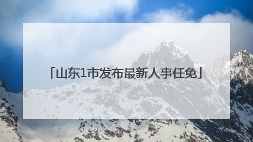 山东1市发布最新人事任免