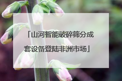 山河智能破碎筛分成套设备登陆非洲市场