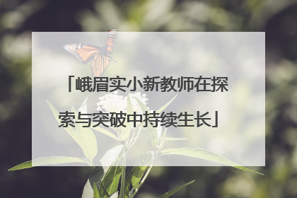 峨眉实小新教师在探索与突破中持续生长