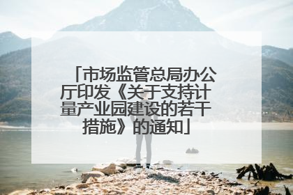 市场监管总局办公厅印发《关于支持计量产业园建设的若干措施》的通知