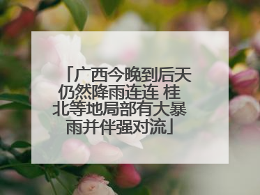 广西今晚到后天仍然降雨连连 桂北等地局部有大暴雨并伴强对流