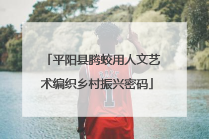 平阳县腾蛟用人文艺术编织乡村振兴密码