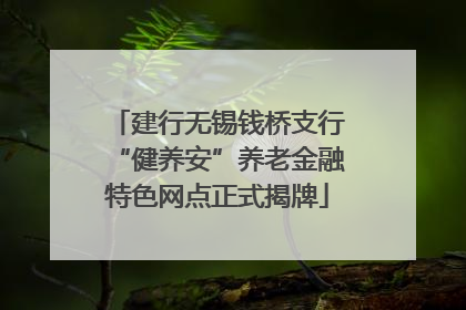 建行无锡钱桥支行“健养安”养老金融特色网点正式揭牌