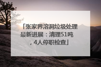 张家界溶洞垃圾处理最新进展：清理51吨，4人停职检查