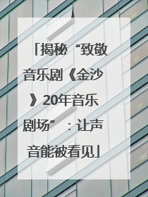 揭秘“致敬音乐剧《金沙》20年音乐剧场”：让声音能被看见