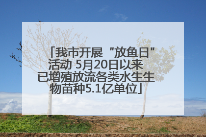 我市开展“放鱼日”活动 5月20日以来已增殖放流各类水生生物苗种5.1亿单位