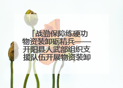 战勤保障练硬功 物资装卸砺精兵——开阳县人武部组织支援队伍开展物资装卸专业训练