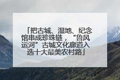 把古城、湿地、纪念馆串成珍珠链，“鲁风运河”古城文化廊道入选十大最美农村路