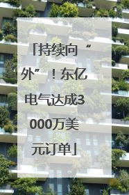 持续向“外”！东亿电气达成3000万美元订单