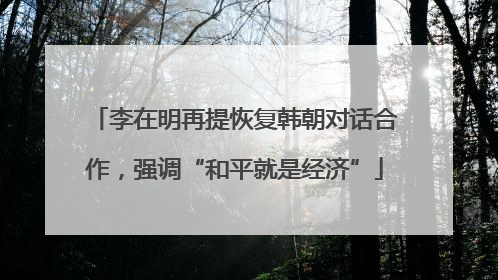 李在明再提恢复韩朝对话合作，强调“和平就是经济”
