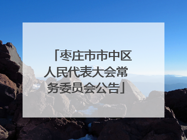 枣庄市市中区人民代表大会常务委员会公告
