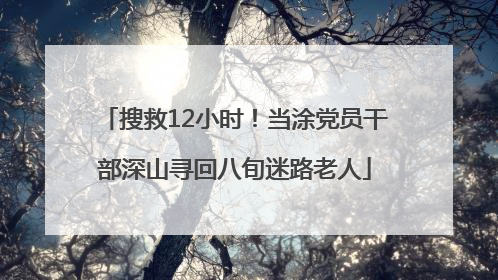 搜救12小时！当涂党员干部深山寻回八旬迷路老人