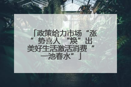 政策给力市场“涨”势喜人 “焕”出美好生活激活消费“一池春水”