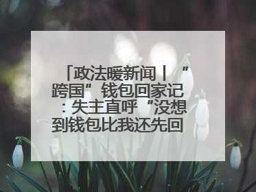 政法暖新闻丨“跨国”钱包回家记：失主直呼“没想到钱包比我还先回国！”
